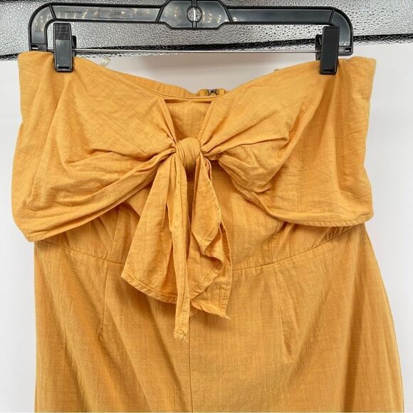 Favlux Fashion Women’s Yellow Sleeveless Tie Front Straight Leg Jumpsuit Large - Picture 4 of 16